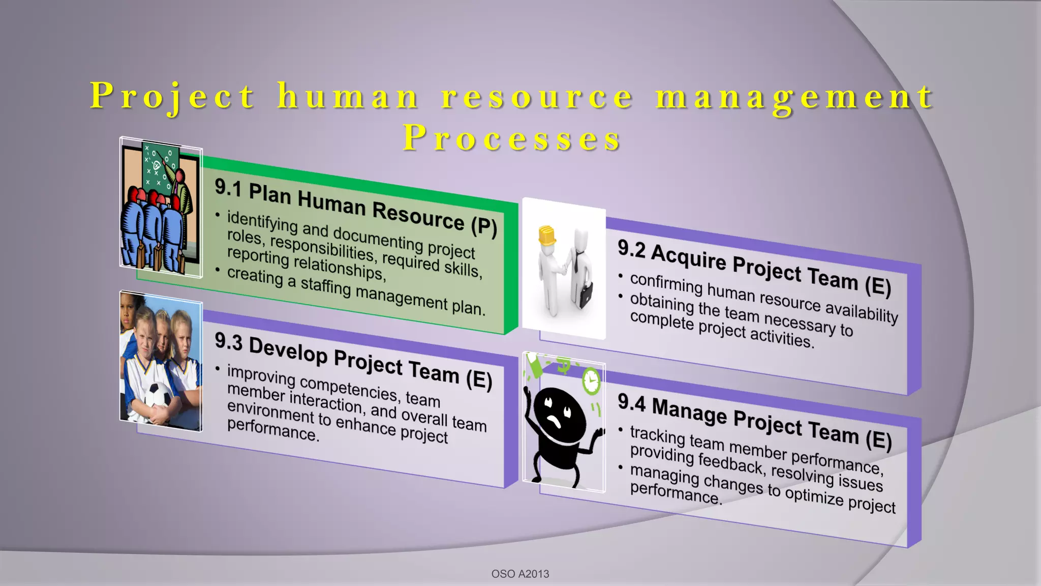 P ro j e c t h u m a n r e s o u r c e m a n a g e m e n t
P ro c e s s e s
OSO A2013
 