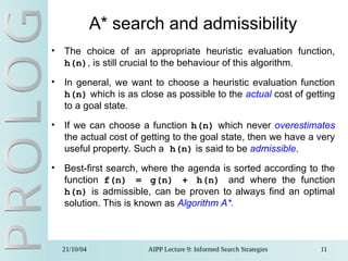 Informed Search Strategies in AI: Heuristics, A*, and Puzzle Solving | PPT