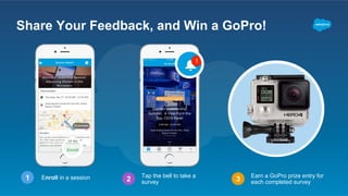 Share Your Feedback, and Win a GoPro!
3
Earn a GoPro prize entry for
each completed survey
Tap the bell to take a
survey2Enroll in a session1
 