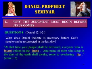 Daniel Seminar on Daniel 7 about the vision of the Son of Man coming to ...