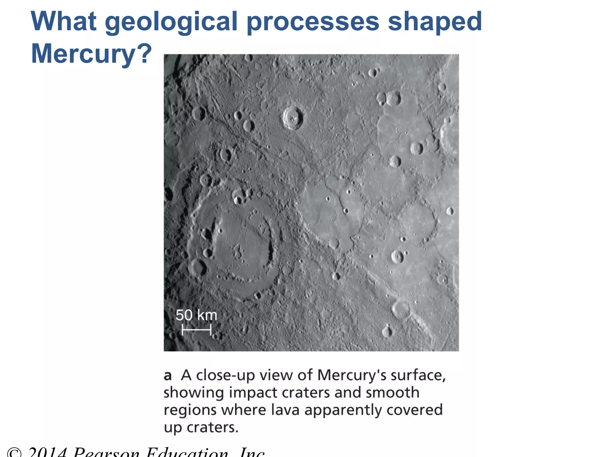 What geological processes shaped
Mercury?
 