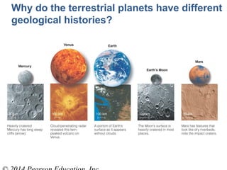 Why do the terrestrial planets have different
geological histories?
 