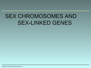 SEX CHROMOSOMES AND
SEX-LINKED GENES
Copyright © 2009 Pearson Education, Inc.
 