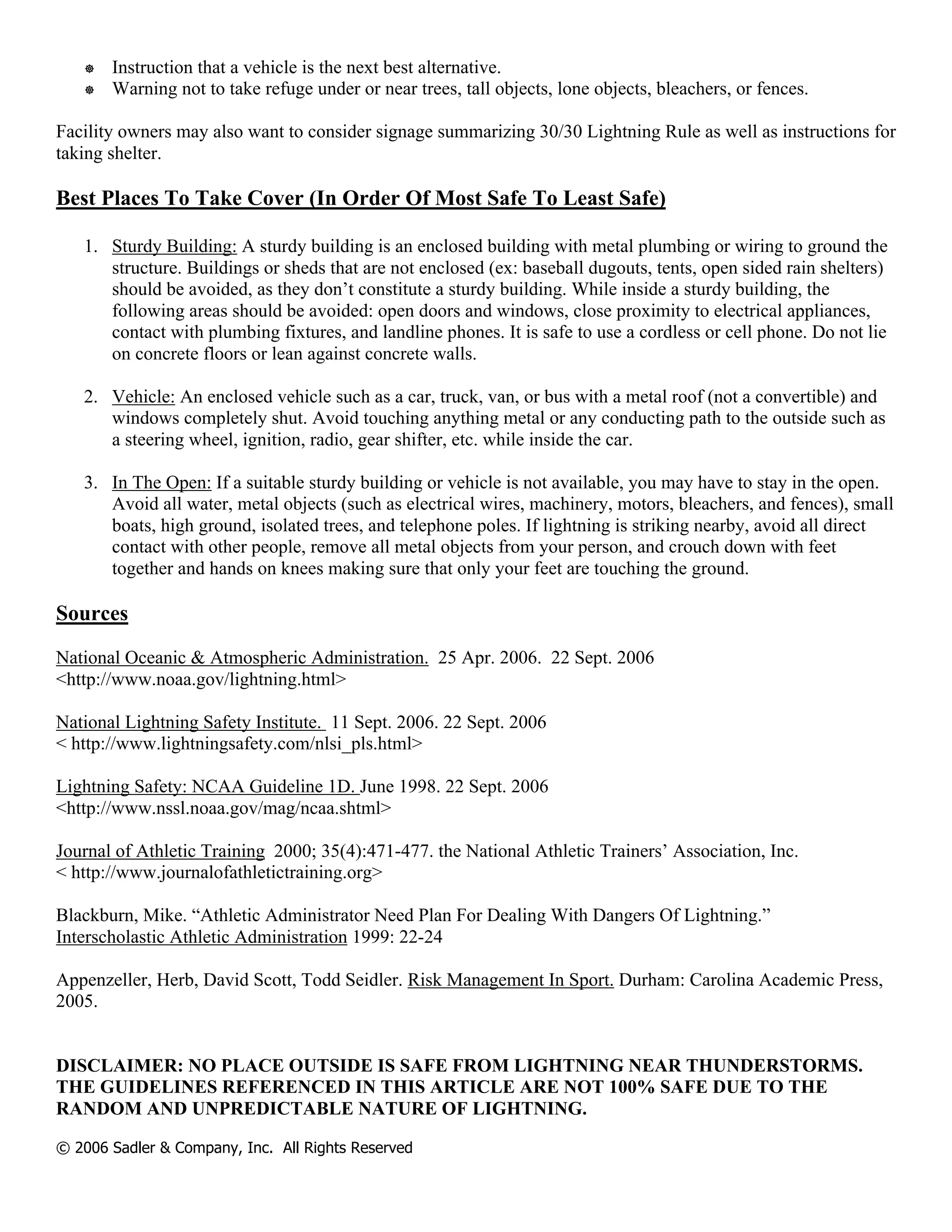 Lightning Safety | PDF
