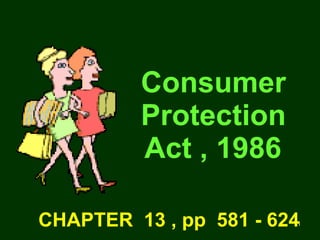 Consumer   Protection   Act , 1986 CHAPTER  13 , pp  581 - 624 