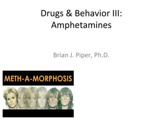 Drugs & Behavior III:
  Amphetamines

   Brian J. Piper, Ph.D.
 