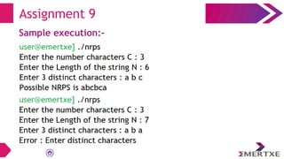 Assignment 9
Sample execution:-
 