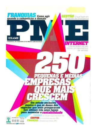 Plano1 é a 35ª empresa que mais cresce no Brasil de acordo com ranking da Exame PME 2011