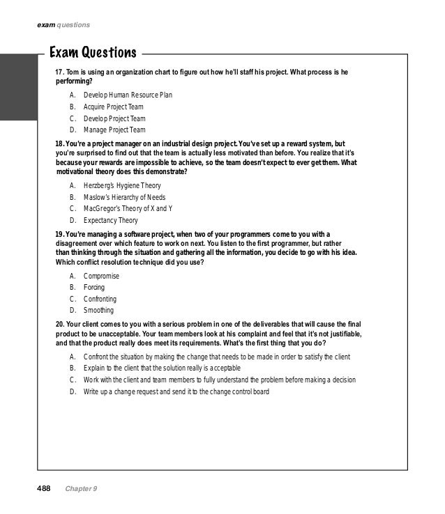 09 pmp human resource management exam