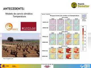 ANTECEDENTS: Placeholder Models de canvis climàtics: Temperatura Foto:vinogusto.com 