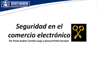 Seguridad en el
comercio electrónico
Por Paolo Andrés Cantillo Largo y Samuel Pinilla Hurtado
 