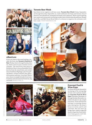 FOOD  DRINK TORONTO 5@SeeTorontoNow @SeeTorontoNow
Say cheers to our region’s craft beer scene. Toronto Beer Week (Friday,...
