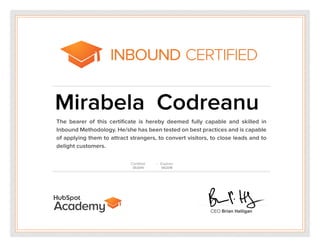 Inbound Certification