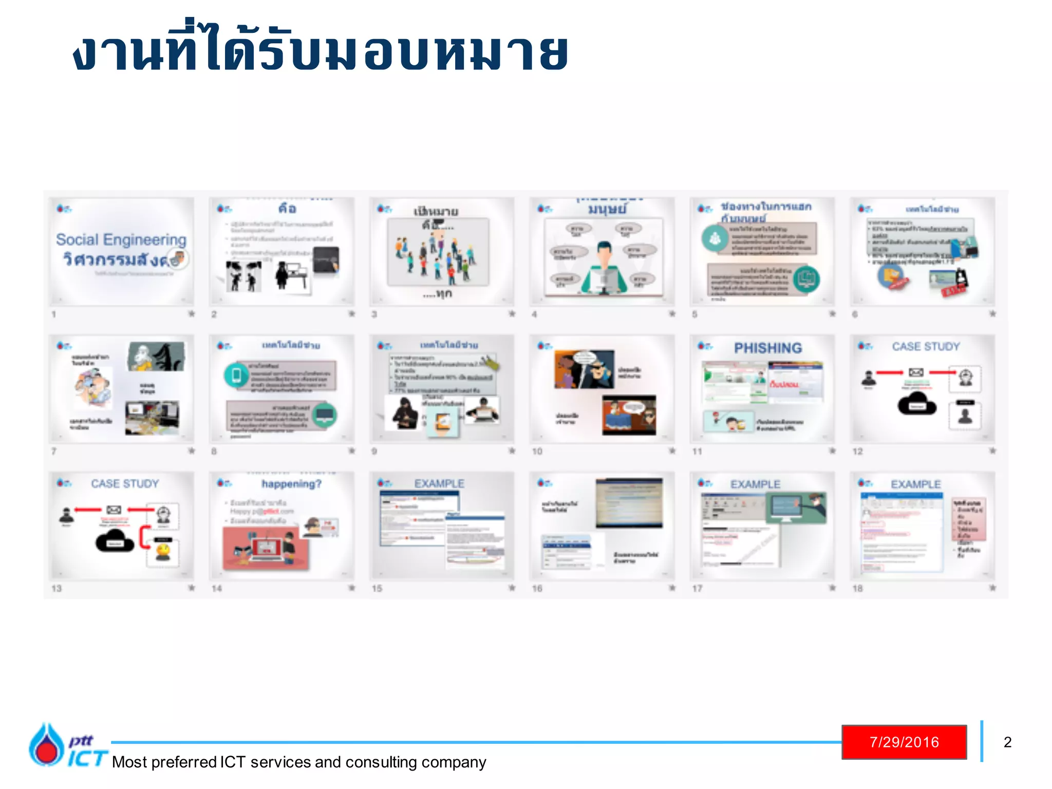 2
Most preferred ICT services and consulting company
7/29/2016
งานที่ได้รับมอบหมาย
 