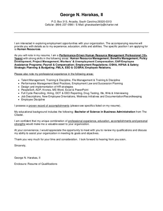 George Harakas Cover Resume1 Hr George Harakas Cover Resume1 Hr