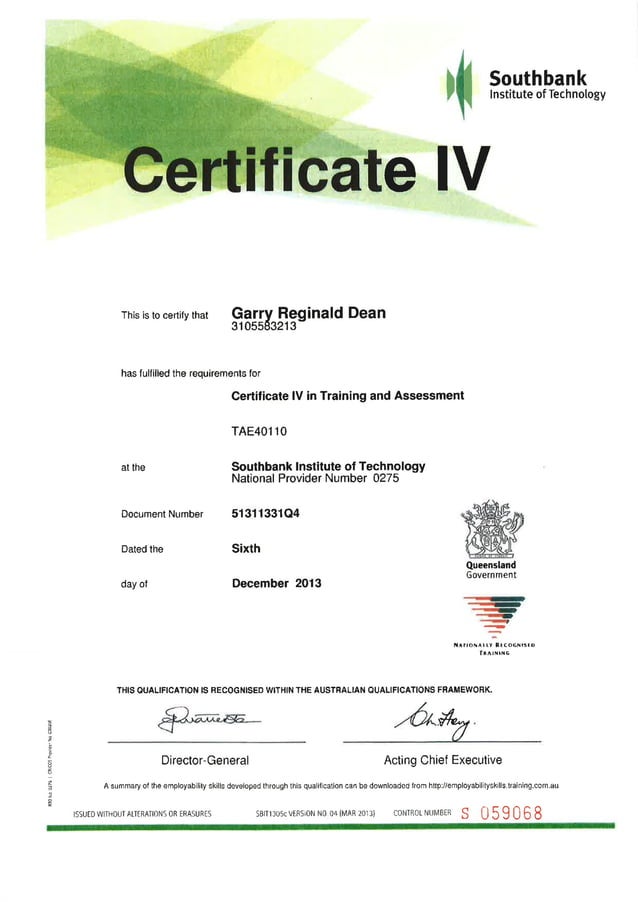 cert IV T & A 10_12_2013 PDF
