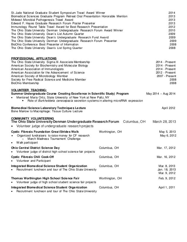 biomedical science cv