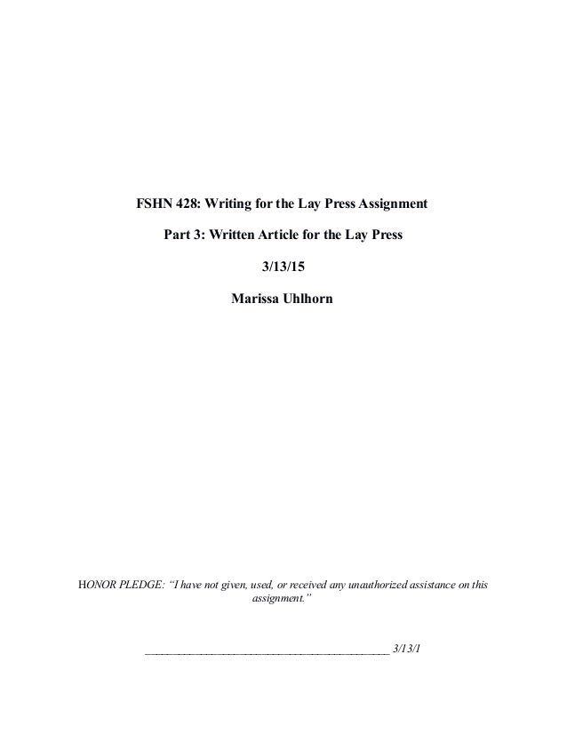 Writing for the Lay Press