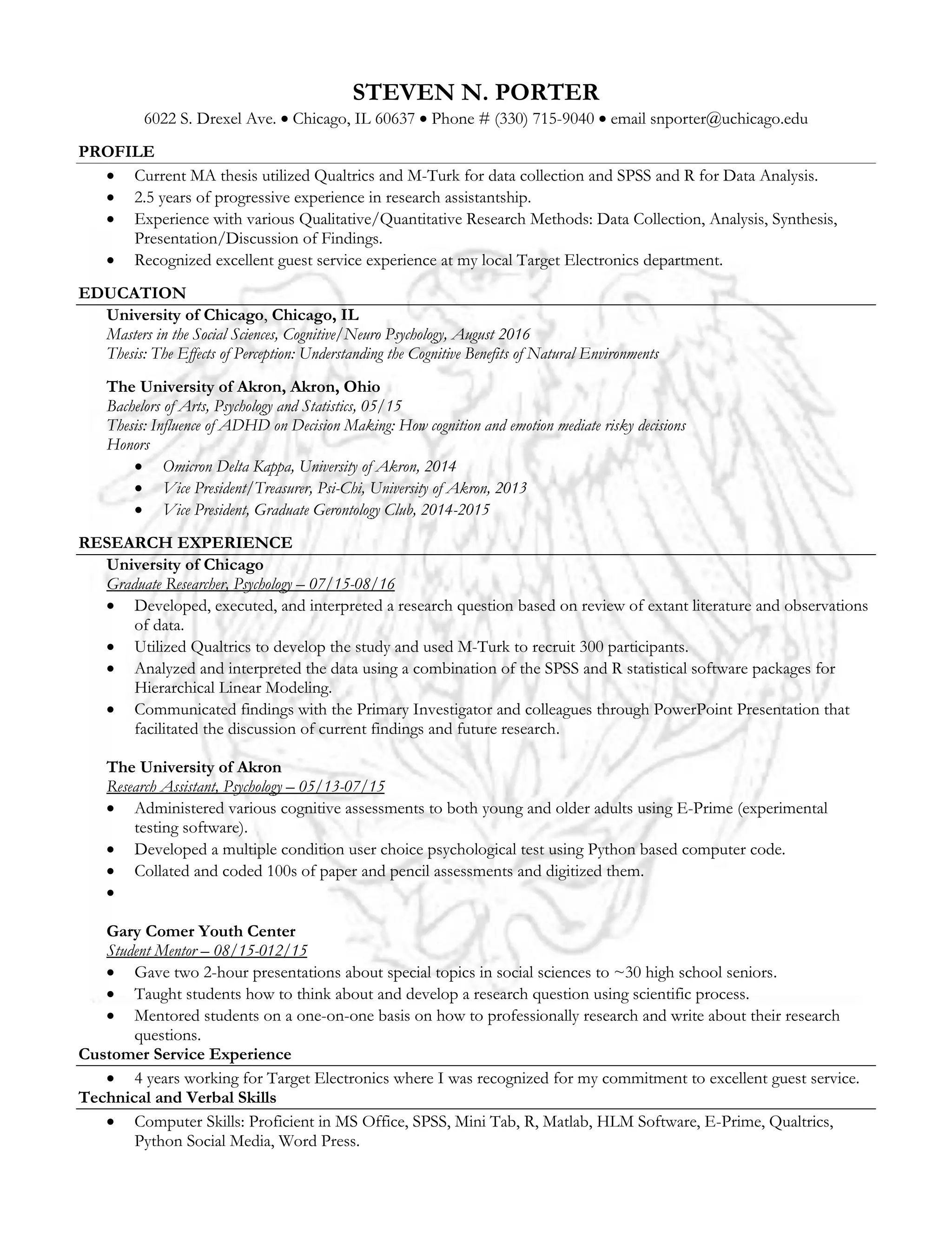 Steven N Porter Resume PDF steven-n-porter-resume-pdf