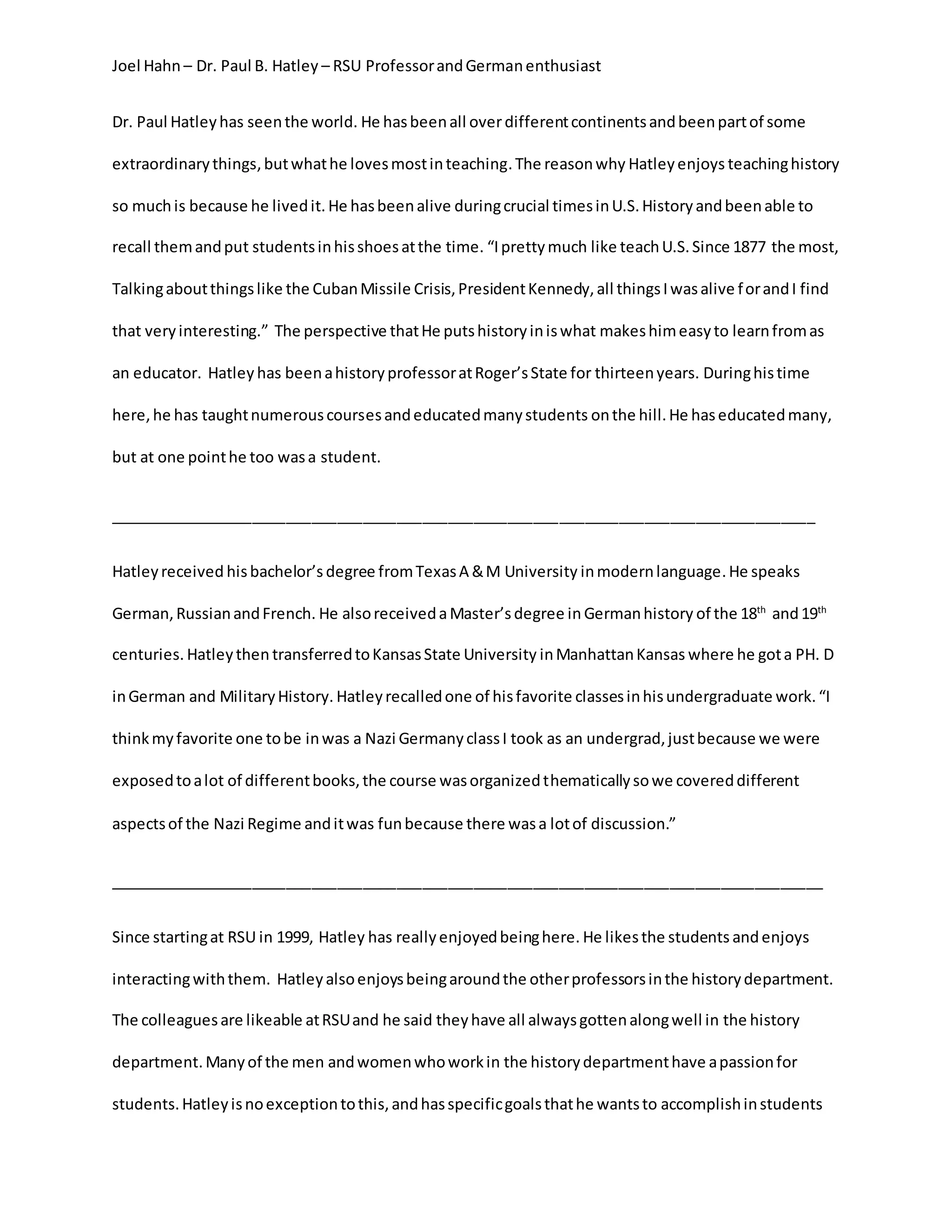 Paul Hatley Bringing History Alive PDF