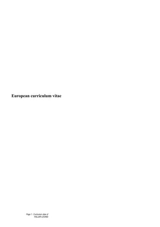 Page 1 - Curriculum vitae of
HOLJAR LEONID
European curriculum vitae
 