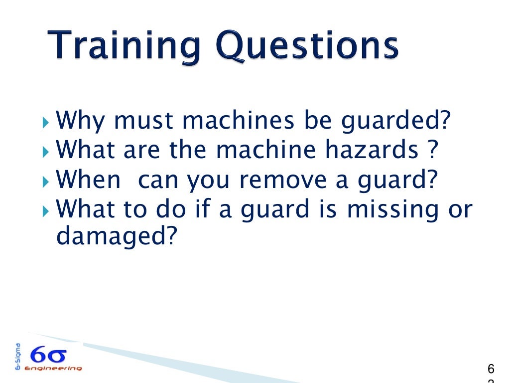 MACHINE SAFEGUARDING TRAINING & PSHR requirements by JULIAN KALAC