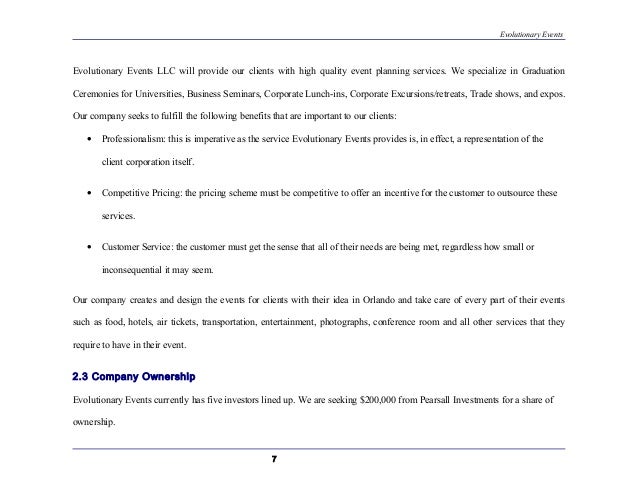 Startup business plan example picture