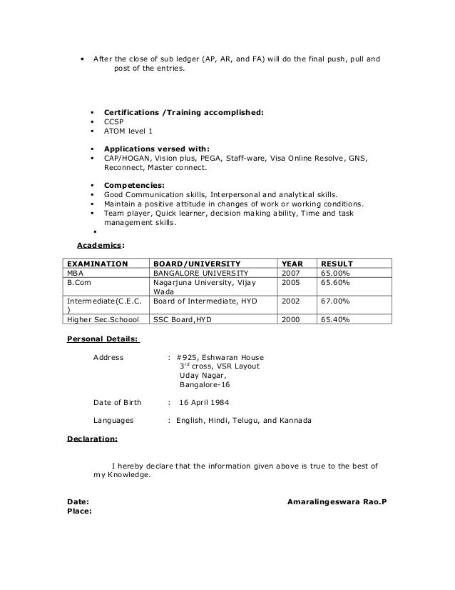 reconciliation resume intercompany Amar Resume