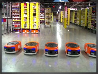 Amazon Advantage
How Amazon Achieves 2 Day Shipping
• 173 large distribution center world wide
• In 2012, Amazon bought Kiva systems which product intelligence robots
• Amazon owns more than 30k kiva intelligence robots
• Called Amazon Robotics
 