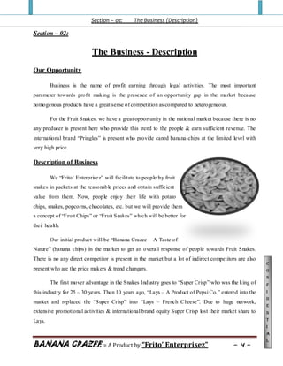 example of business plan about banana chips