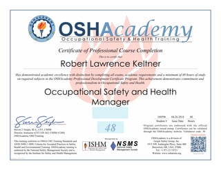 HSE Manager Certification