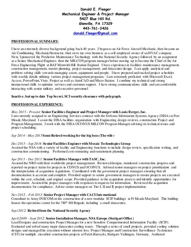 donald fleeger resume nov 2016 construction surveillance technician