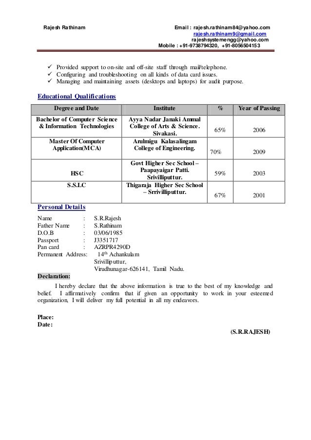 rajesh update resume in wipro