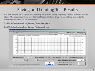 Training Outline HMLS Auto Calcimeter | PDF