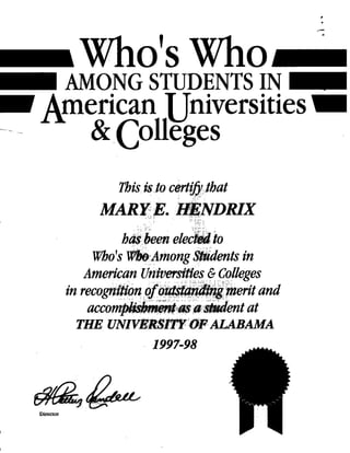 Who's Who Among Students in American Universities & Colleges 19