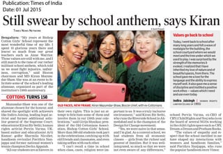 Times of India - Still swear by school anthem, says Kiran - 01Jul2015