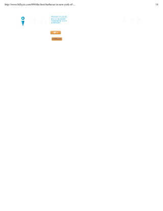 LET’S SET UP YOUR TRIP >>
FLIGHTS. GUIDES. MAGAZINE. DOWNLOAD OUR NEWLY UPDATED BILLY APP TODAY!
MAGAZINE CITY INSIDER
MY FLIGHTS
http://www.billyytz.com/694/the-best-barbecue-in-new-york-of-... 14
 