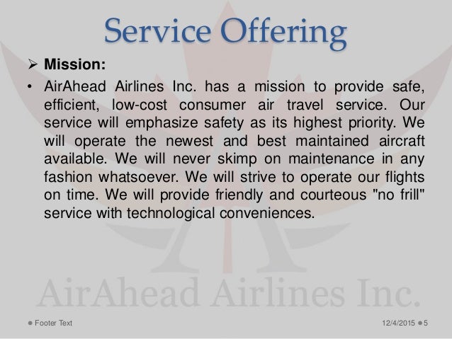 Business plan for low cost airlines