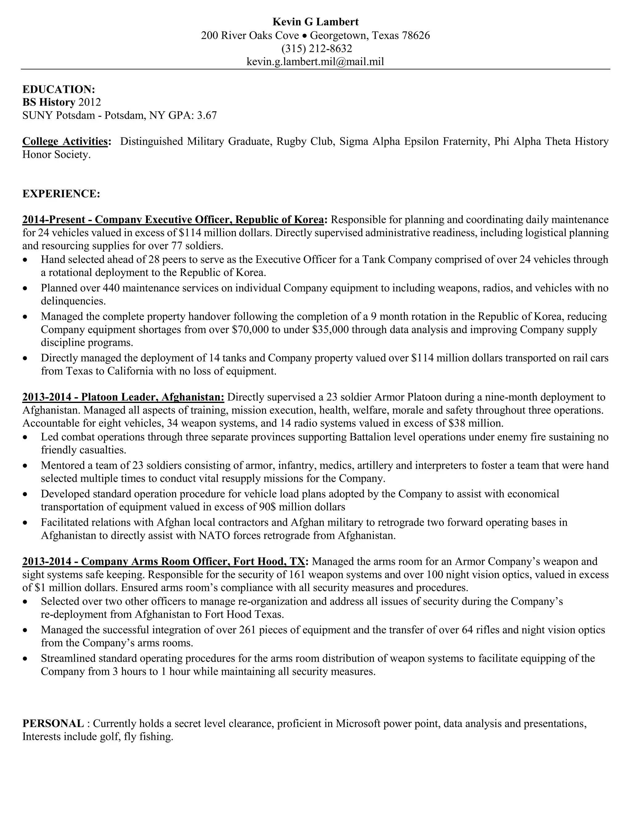 Kevin Lambert resume PDF - Kevin Lambert Resume 1 2048 