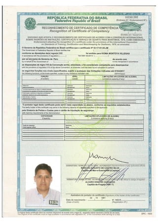 Certificado de competencia Brasil