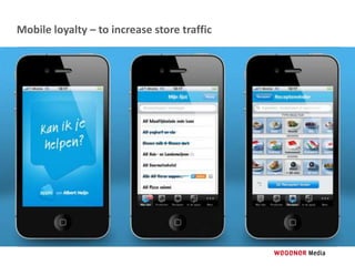 Mobile loyalty – to increase store traffic
 