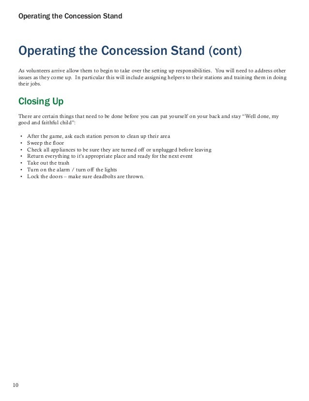 Concession Stand Manual (Revision)