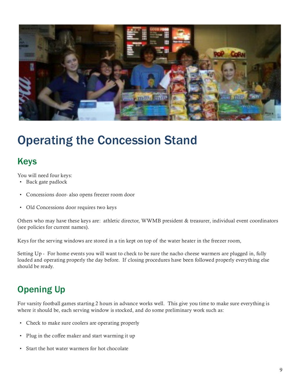 Concession Stand Manual (Revision)