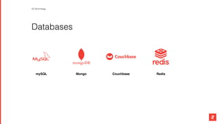 Databases
mySQL Mongo Couchbase Redis
03 Technology
 
