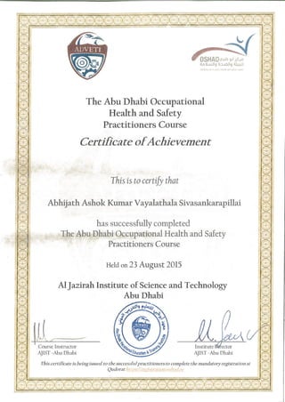 7.OHS practitioner certificate