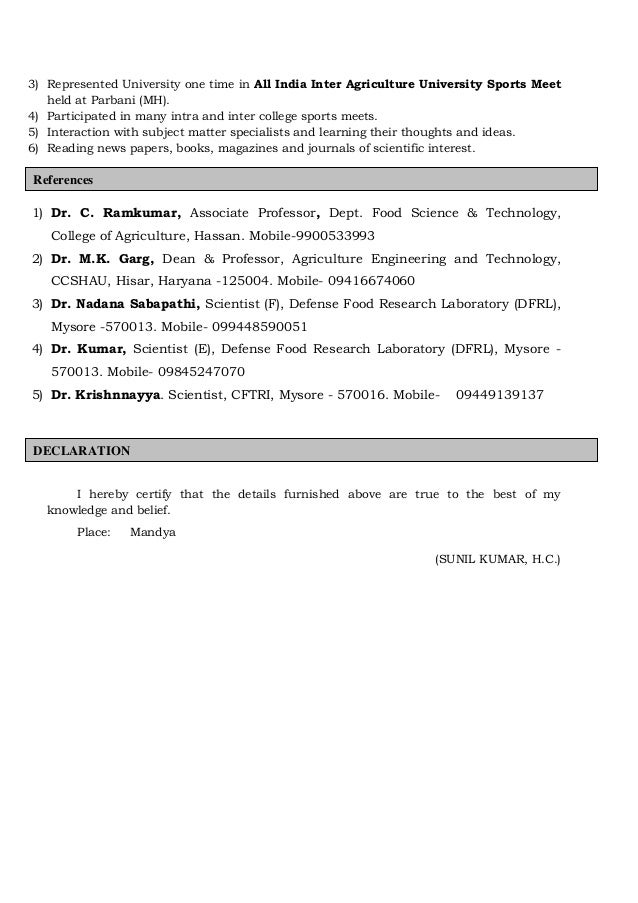food scientist resumes