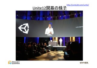hGp://unity3d.com/unite/	
Unite12開幕の様子	
 