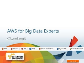 AWS for Big Data Experts
@LynnLangit

Nov 2013

 