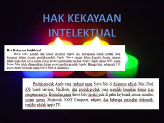 HAK KEKAYAAN
INTELEKTUAL
 