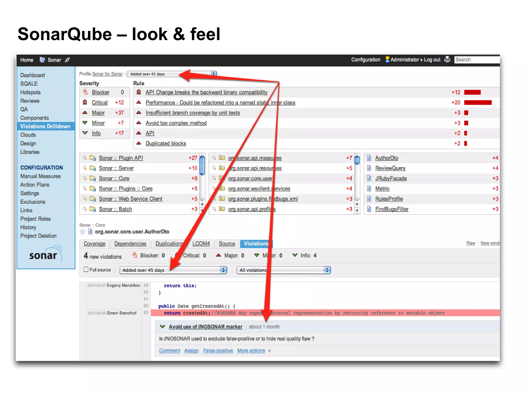 SonarQube – look & feel
 